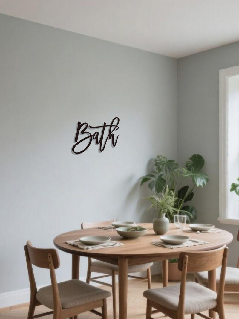 Metal BATH Letter Wall Art, Bathroom Decor Accent, Decorative Wall Sign image number 1