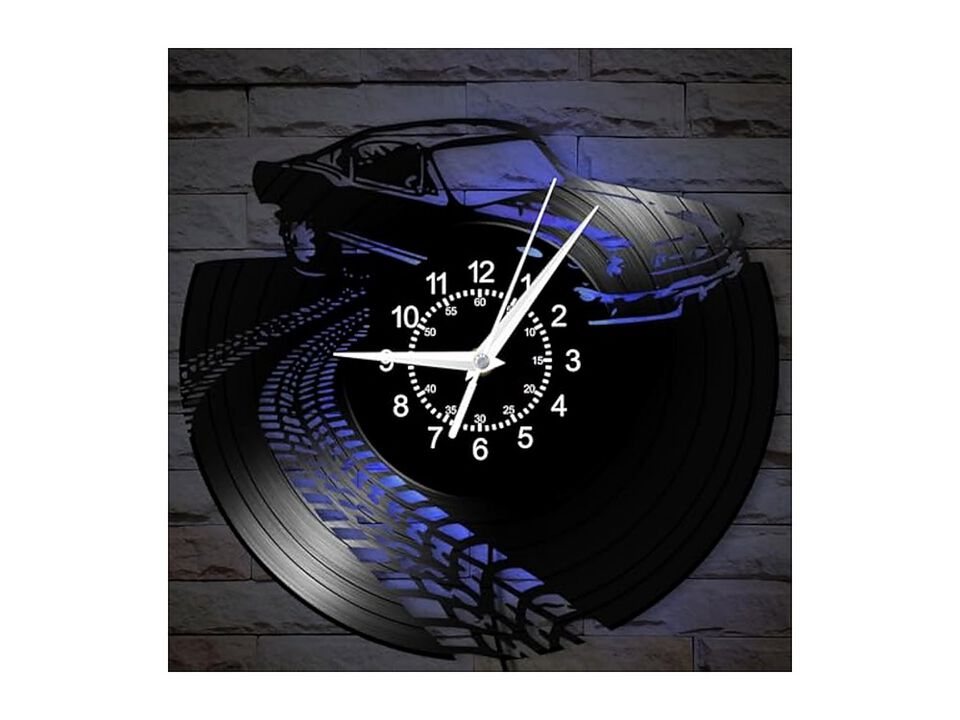 Retro Car Colors Luminous Garage Vintage Wall Clock 12 Inch Silent Non Ticking