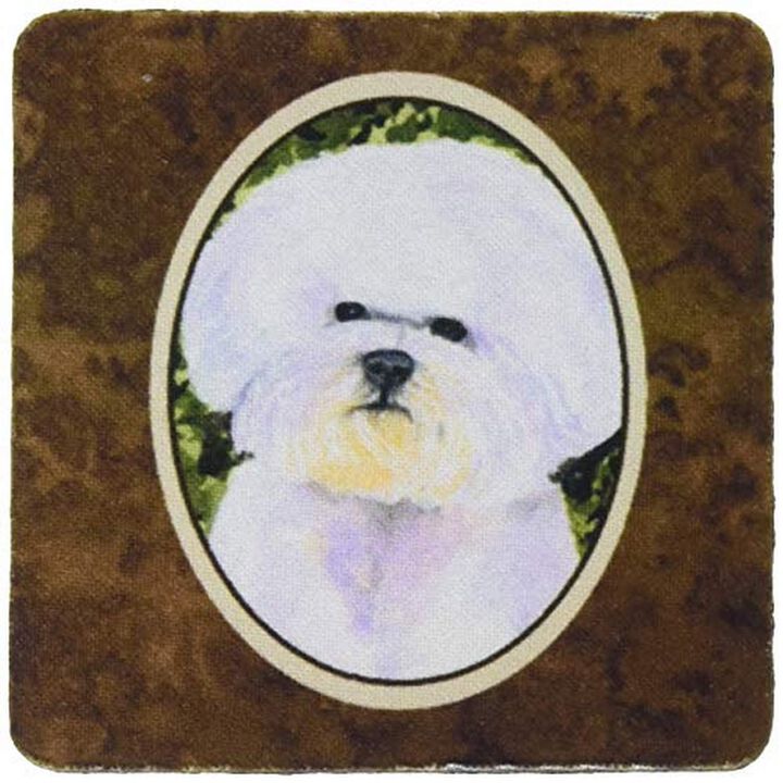 Caroline's Treasures SS8829FC Bichon Frise Foam Coasters (Set of 4), 3.5 H x 3.5 W, Multicolor