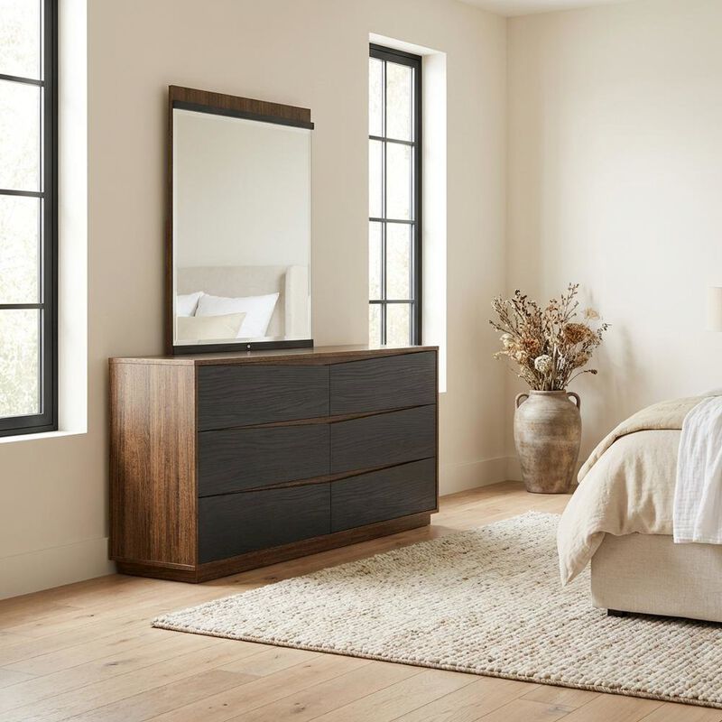 Michael Amini Kayner Dresser with Mirror - Charcoal image number 2