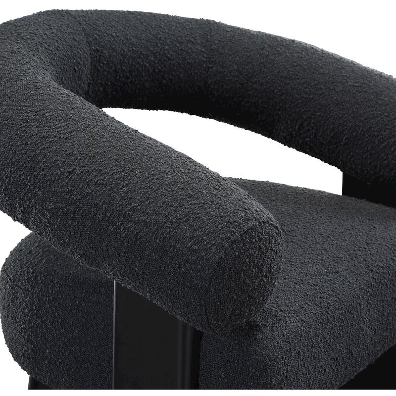 Meridian Furniture Winston Black Boucle Fabric Accent Chair