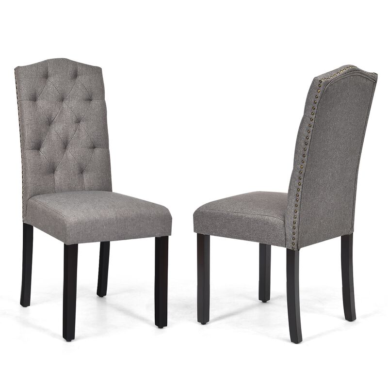 Set of 2 Tufted Upholstered Dining Chairs
