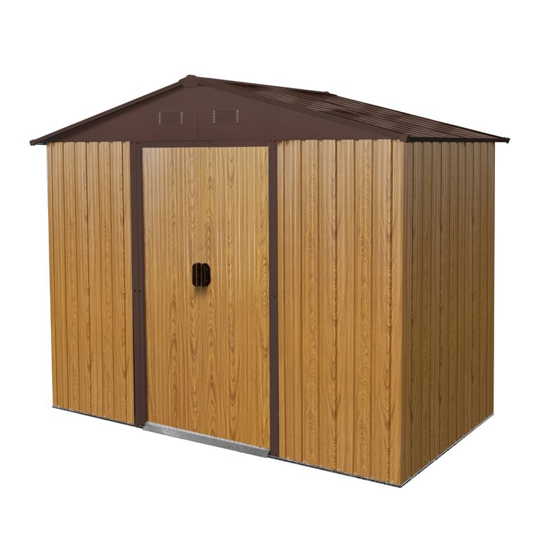 8ft x 4ft Outdoor Metal Storage Shed with Sliding Door and foundation for Backyard image number 0