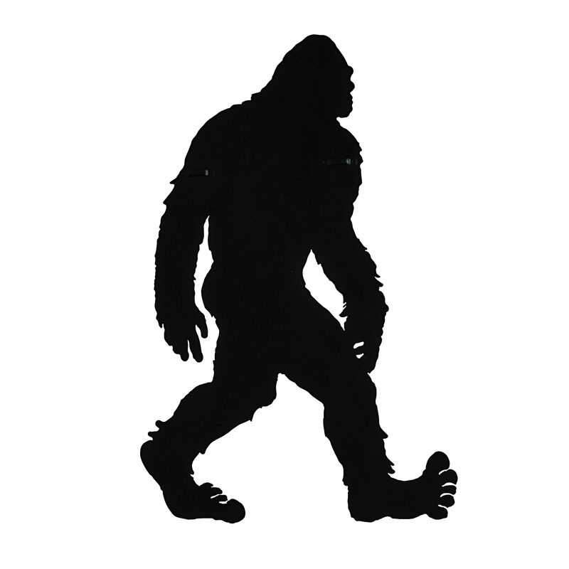 Black Metal Laser Cut Bigfoot Walking Wall Sculpture Home Decor Sasquatch Art image number 2