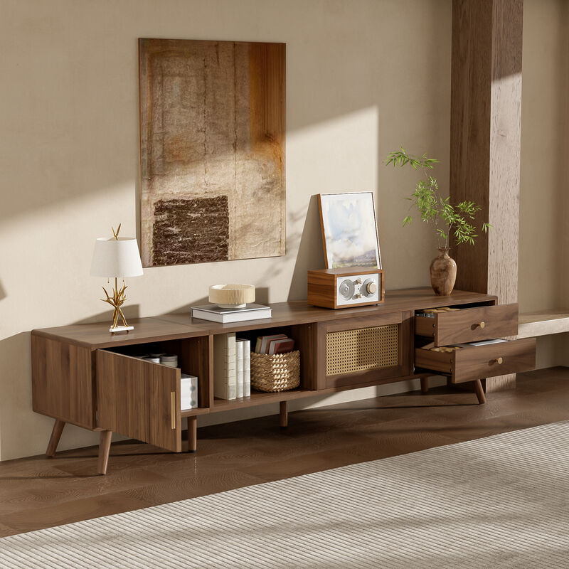 Modern Rattan Doors TV Stand image number 5
