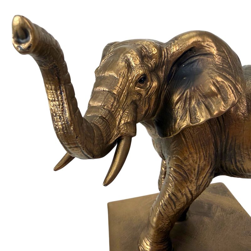 Elephant Bookends Set Of 2 Antique Copper Resin Decorative Book Holders image number 5