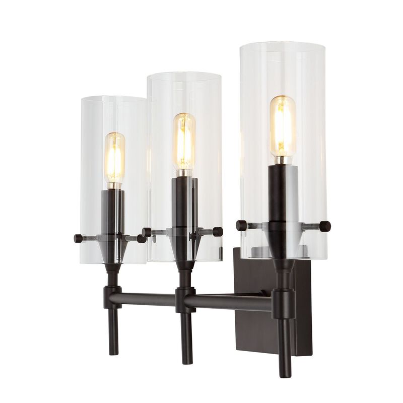 Cato Bohemian Farmhouse Iron/Glass LED Vanity