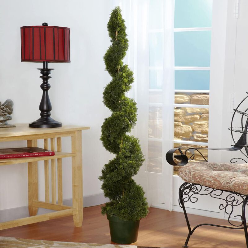 Hivvago 5 Feet Cedar Spiral Silk Tree (In-door/Out-door)