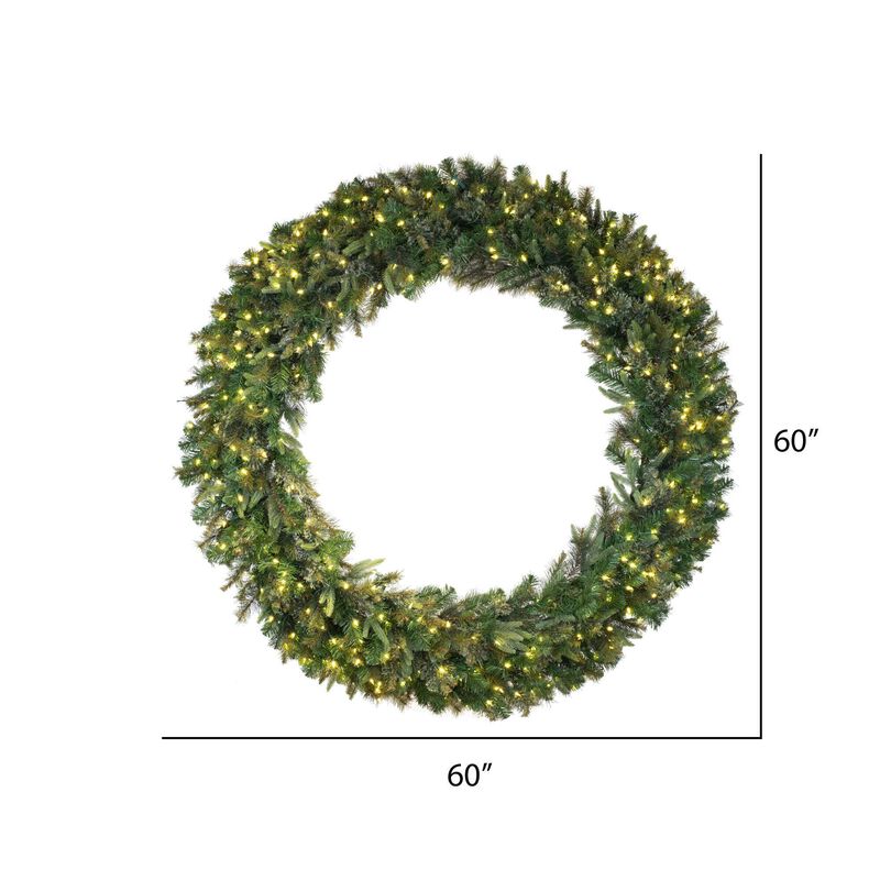 Vickerman 60" Cashmere Pine Artificial Christmas Wreath - 400 LED Italian Lights - Hand Wrapped to Minimize the Appearance of Wire - Wreath for Front Door Wreath for Mantle image number 3