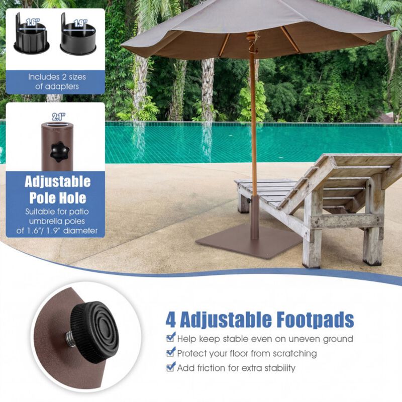 20 Inches Patio Umbrella Base Stand with 4 Adjustable Footpads image number 6