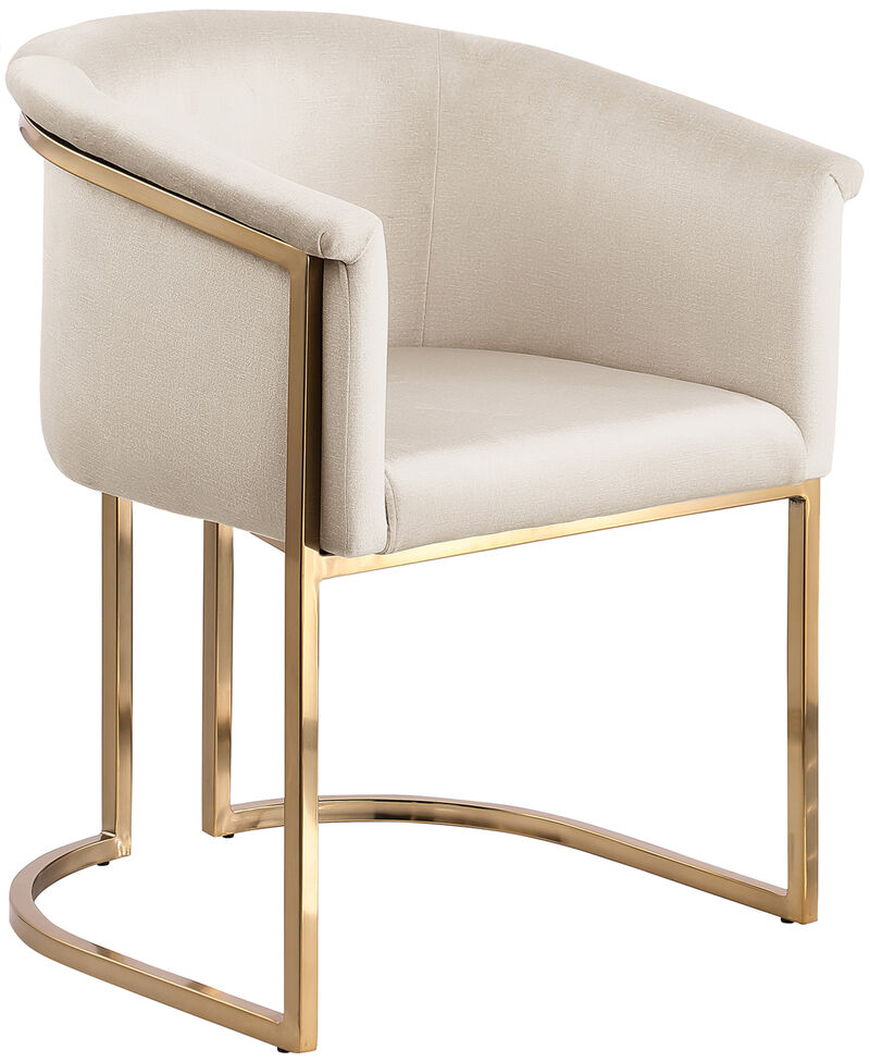 Meridian Furniture Tierra Cream Velvet Dining Chair