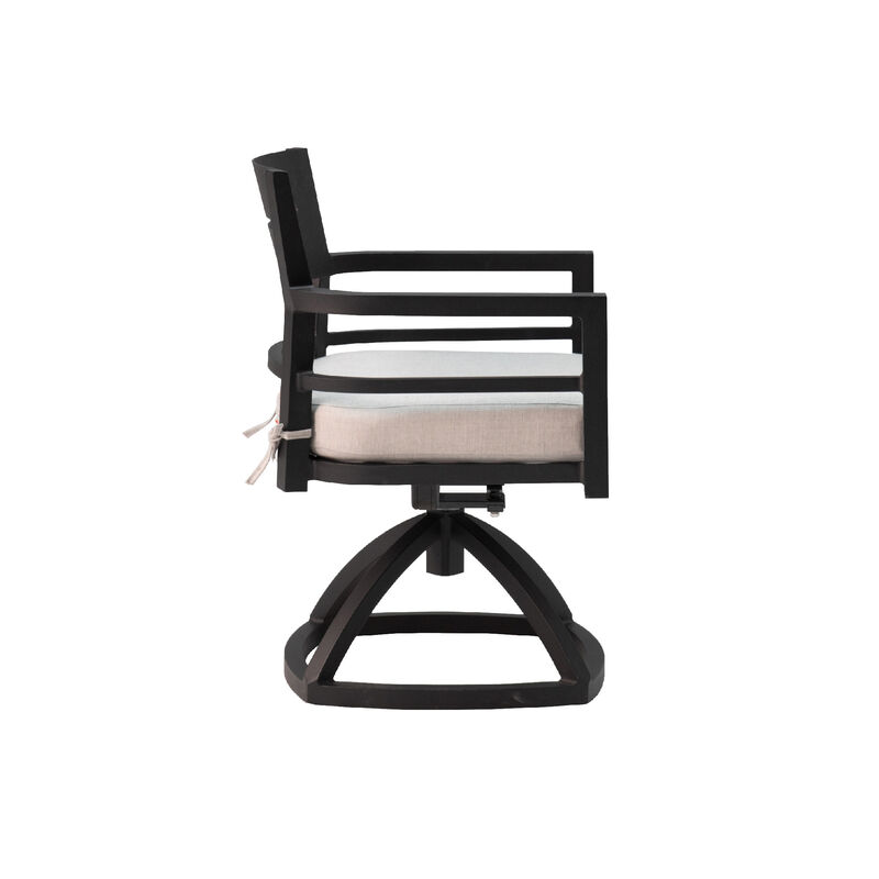 Aluminum Outdoor Patio Swivel Rockers with Plush Cushions (Set of 2)