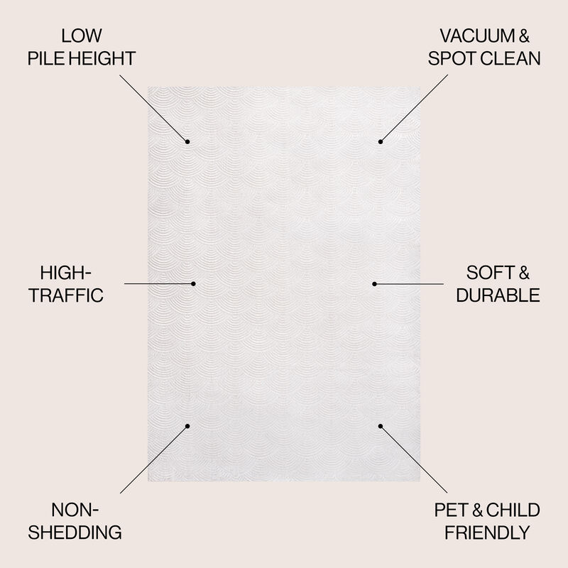 Porter Geometric Art Deco Fan Pattern High-Low Area Rug