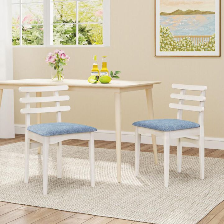 Hivvago Fabric Kitchen Side Chairs with Rubber Wood Frame and Padded Seat