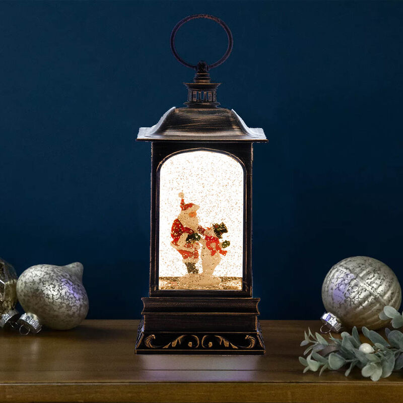 Snow Globe with Santa and Snowman for Cheerful Christmas Décor and Holiday Magic