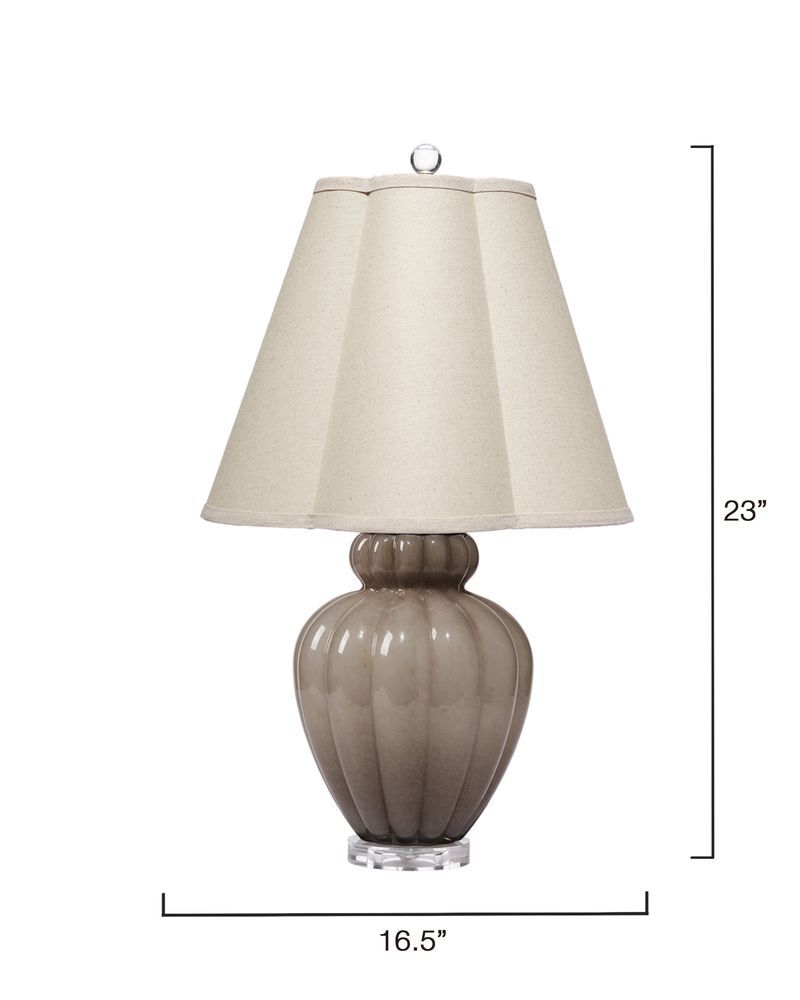 Agnes Glass Table Lamp-Taupe