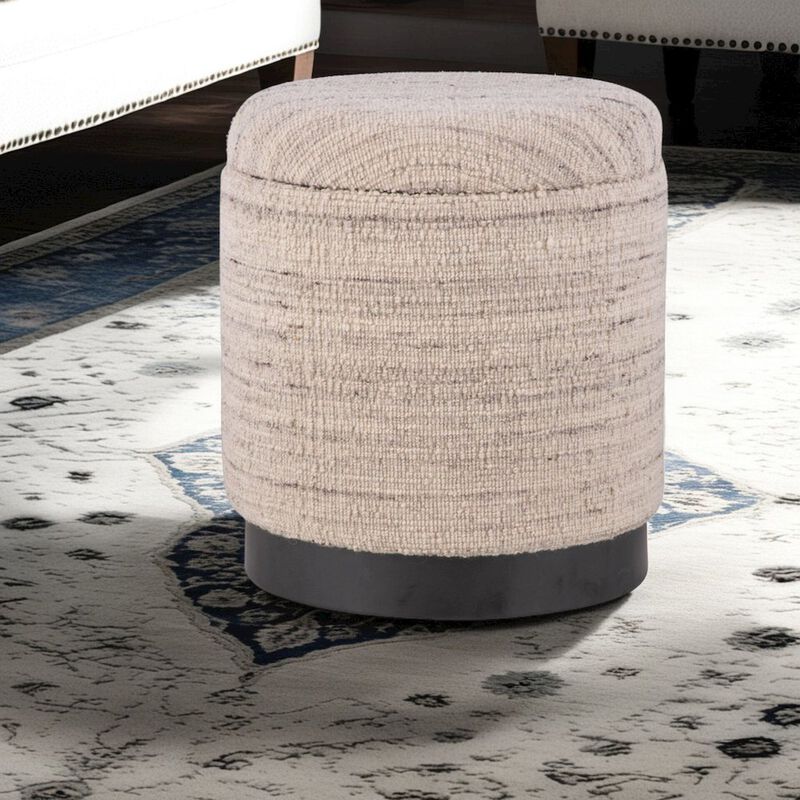 Carolina Chair & Table Handwoven Triton Matte Black Base Storage Ottoman