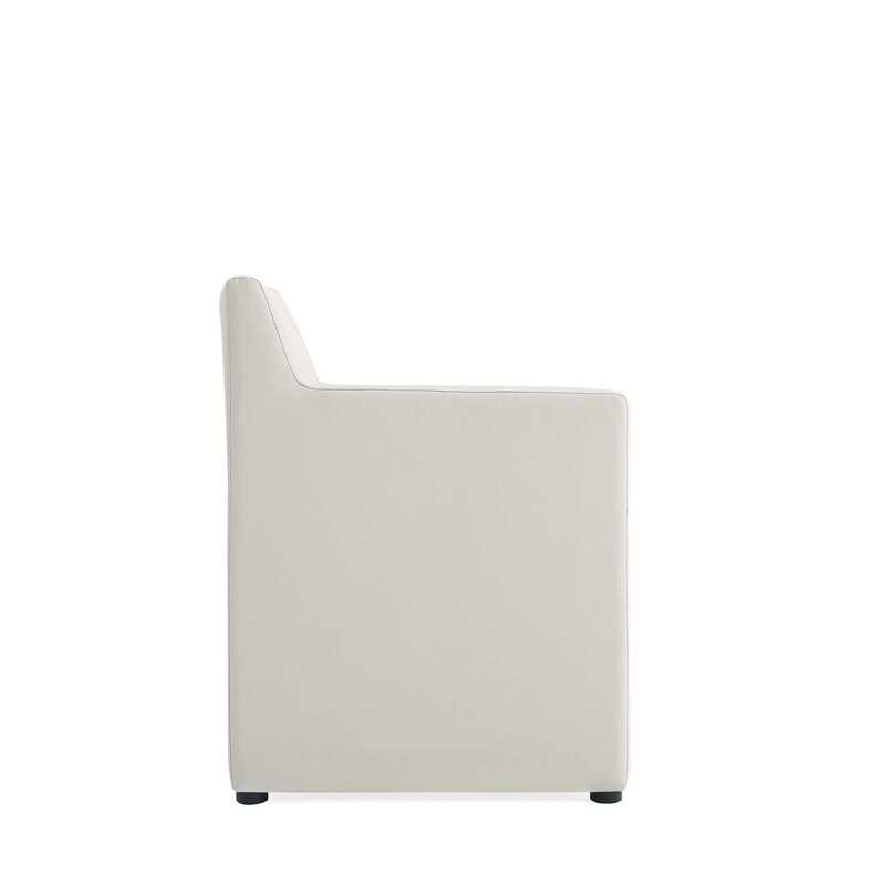 Anna Square Dining Arm Chair in Light Gray