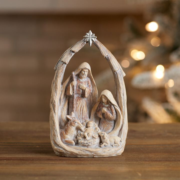 Holy Family Nativity Display – Full Christmas Scene with Religious Figurines for Spiritual Home or Church Decor