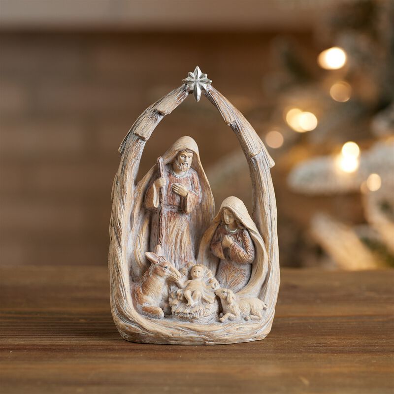 Holy Family Nativity Display – Full Christmas Scene with Religious Figurines for Spiritual Home or Church Decor