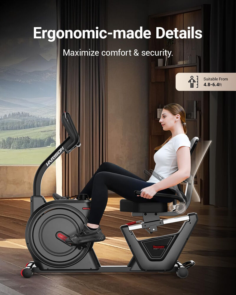 HARISON Semi Commercial Magnetic Recumbent Exercise Bike 450LB Capacity for Seniors Adults (HR-B51) image number 4