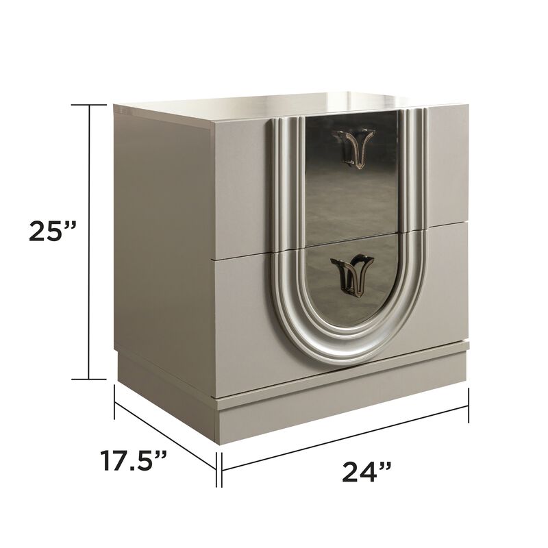 Miralqessa Mirrored 2-Drawer Nightstand image number 2