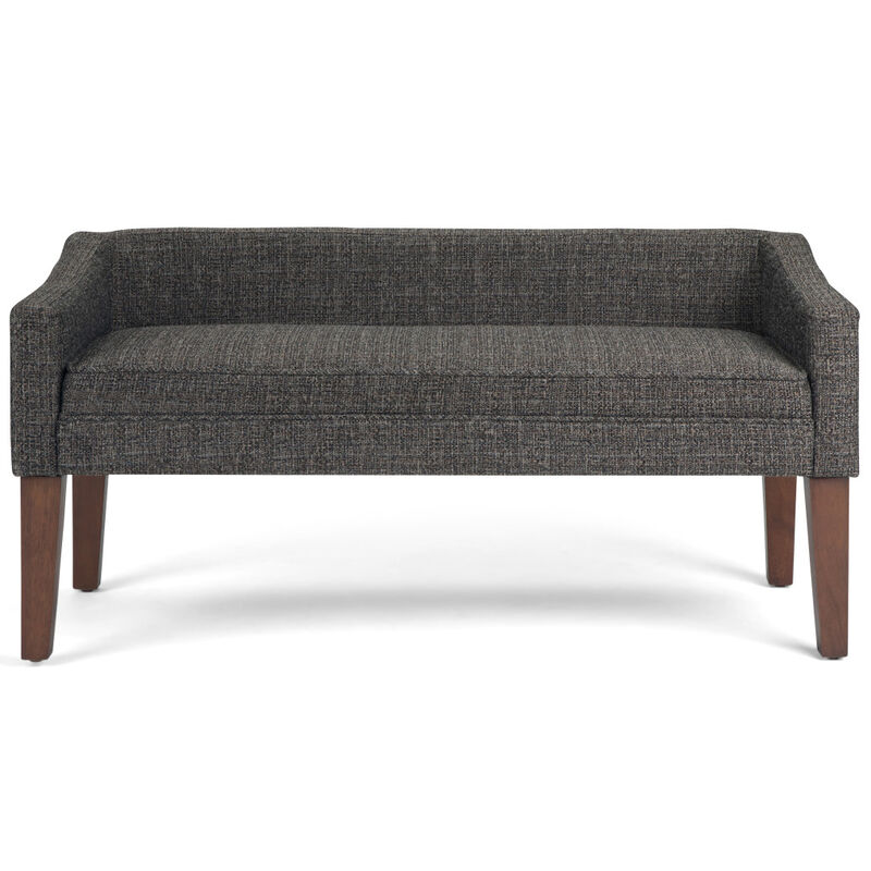 HomeRoots 50" Beige and Brown Fabric and Wood Upholstered Bench image number 0