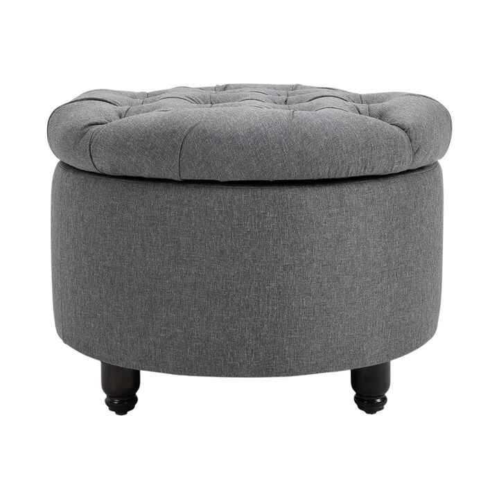 Storage Footstool Bench, Versatile Upholstered Seat for Organizing Blankets, Toys, or Shoes