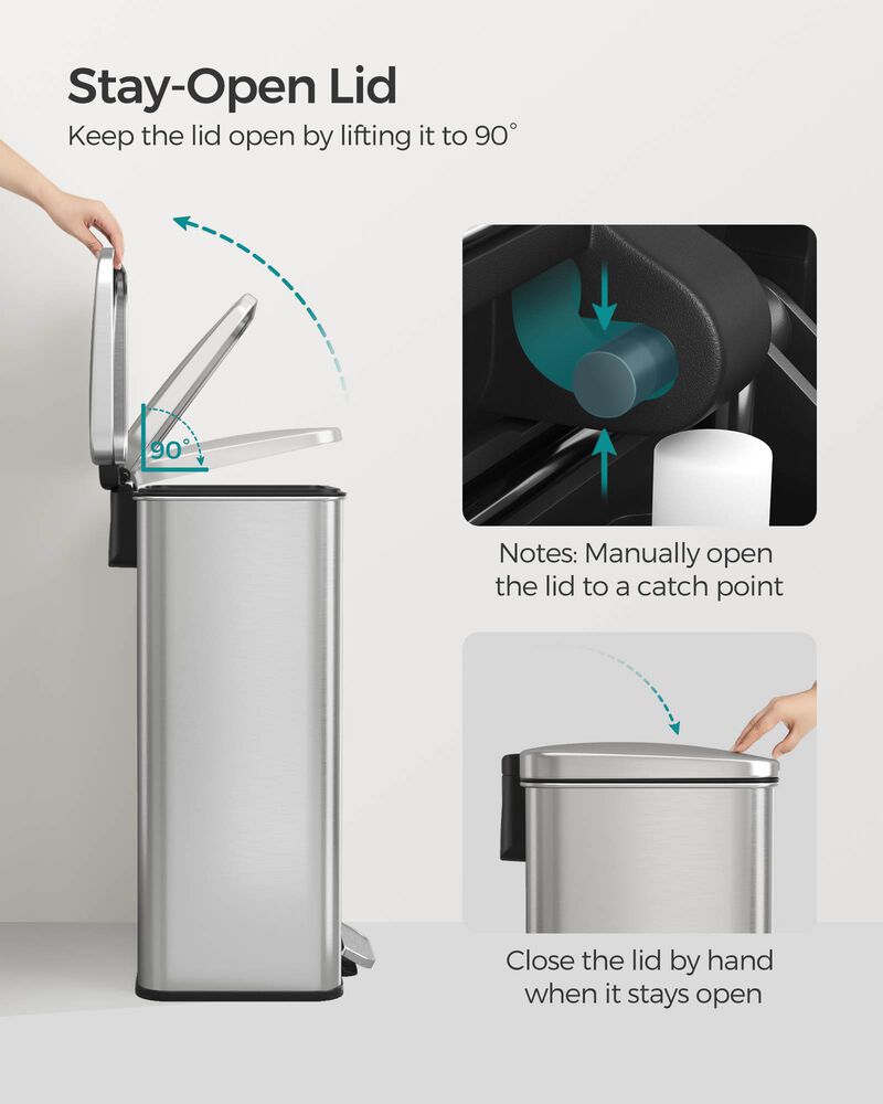 Kitchen Garbage Can with Lid – 10.5 Gallon Size for Everyday Use in Homes, Offices, or Dorm Rooms