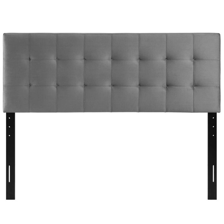 Modway Lily King Biscuit Tufted Performance Velvet Headboard, Gray