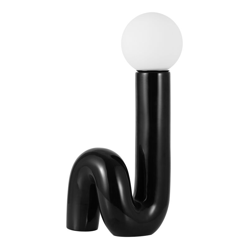 Katya 18" Scandinavian Minimalist Ceramic Spiral Tube LED Table Lamp