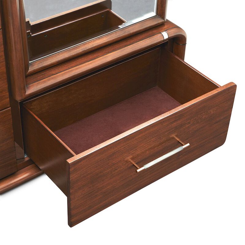 Michael Amini Mason Park Chest with Storage Mirror - Umber