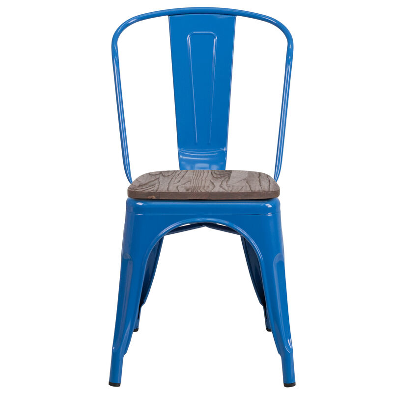 Metal/Wood Colorful Restaurant Chairs image number 5