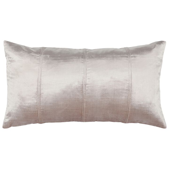 Chad 26 Inch Velvet Decorative Lumbar Throw Pillow, Plush, Soft Pink - Benzara