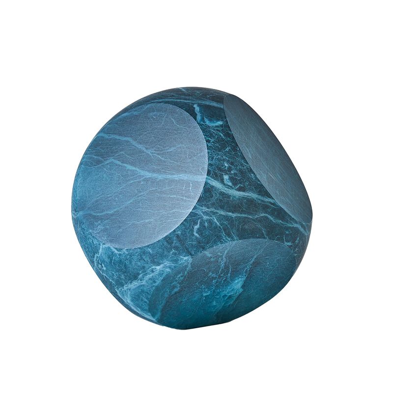 Square Alabaster Object-Blue
