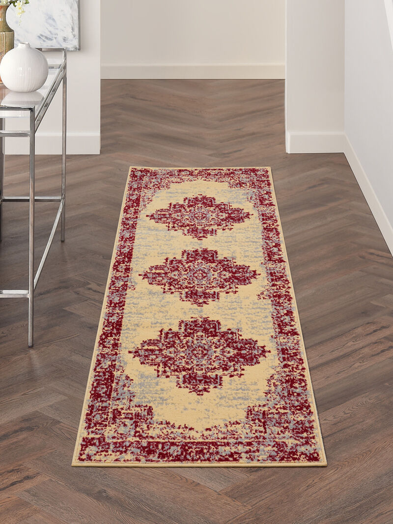 Grafix GRF14 Cream/Red 2' x 4' Rug