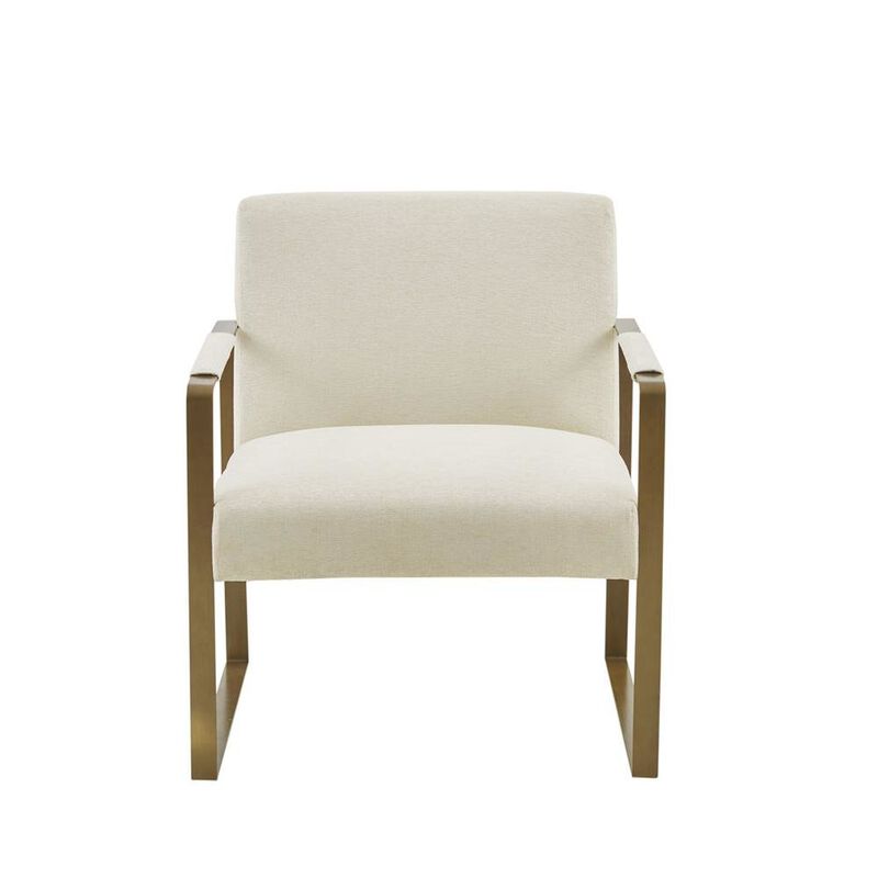 Starlight Canyon Home Beige Accent Chair with Solid Wood Frame for Living Room or Reading