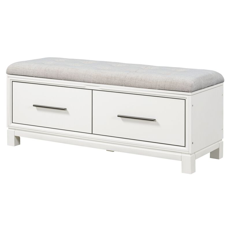 Clihome Shoe Bench with Removable Cushion, Entryway Bench with Hidden Storage for Living Room, Entryway, and Hallways (Natural)