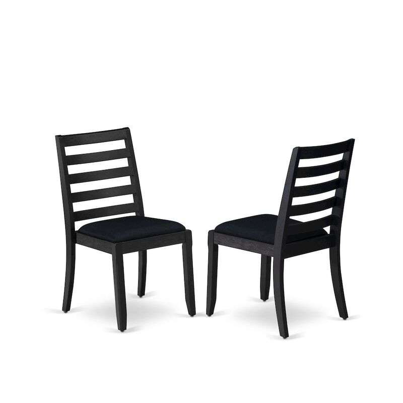 Dining Room Chair with Black Linen Fabric and upholstered back