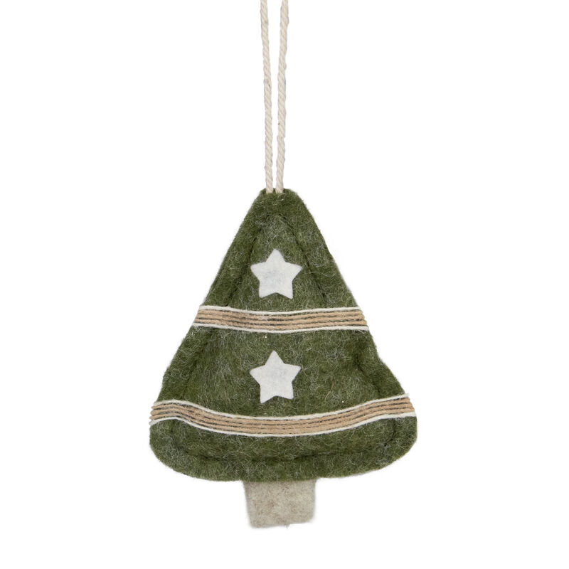 4.5" Green Tree Shaped Plush Christmas Ornament image number 0