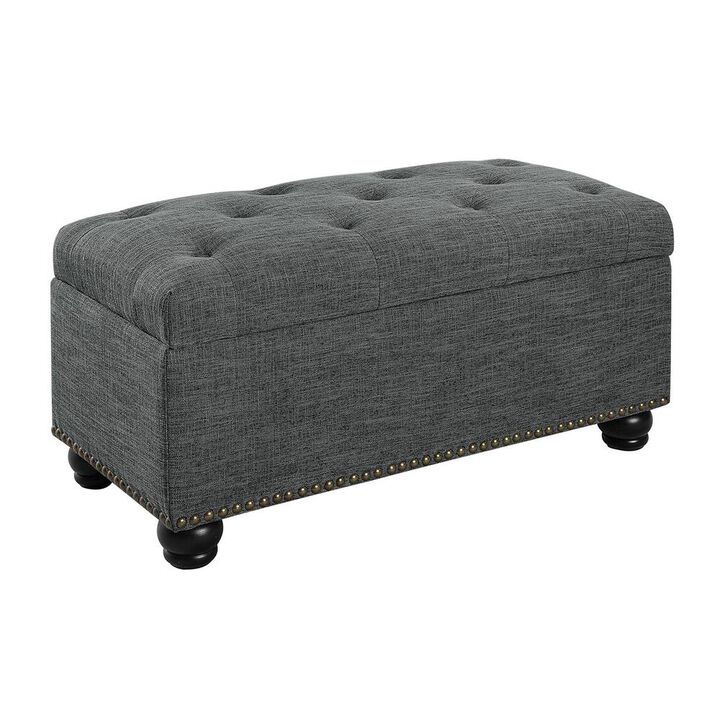 Convenience Concepts Designs4Comfort 7th Avenue Storage Ottoman, Gray