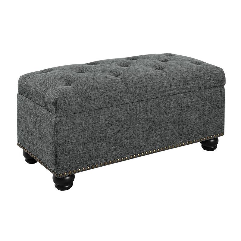 Convenience Concepts Designs4Comfort 7th Avenue Storage Ottoman, Gray
