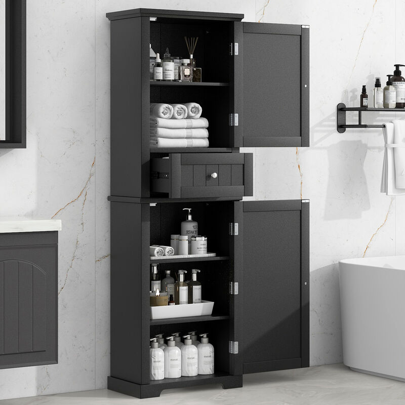 Merax Painted Finish Freestanding Bathroom Storage Cabinet