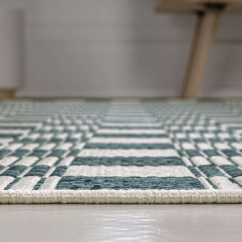 Aimee Traditional Cottage Checkerboard Indoor/Outdoor Area Rug