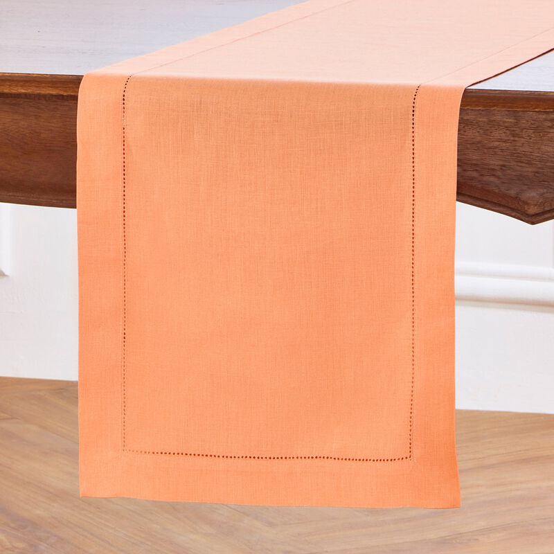 Solino Home Classic Hemstitch 100% Linen Table Runner &ndash; Handcrafted, Machine Washable, Perfect for Holiday and Everyday Dining