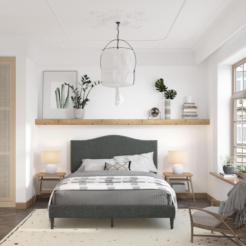 Rize Home Leighford Queen Platform Bed Gray (Dark) image number 5