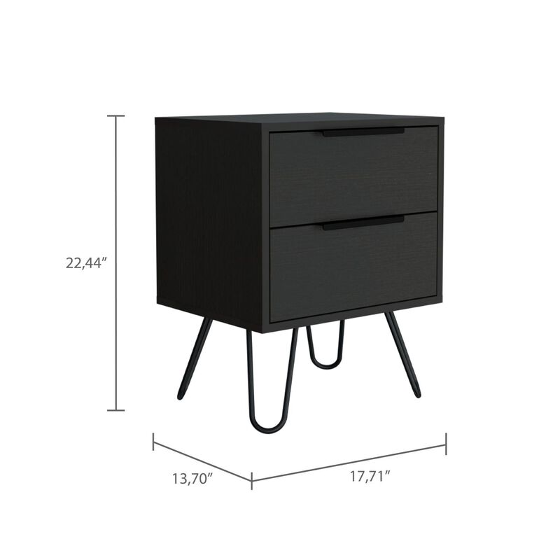 Streamdale Augusta 2 Nightstand, Four Legs, Two Drawers