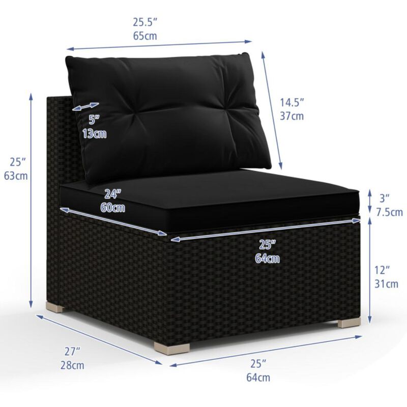 Hivvago 5 Piece Outdoor Furniture Set with Solid Tabletop and Soft Cushions