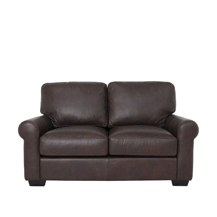 Crafters and Weavers Florentine Top Grain Leather Love Seat