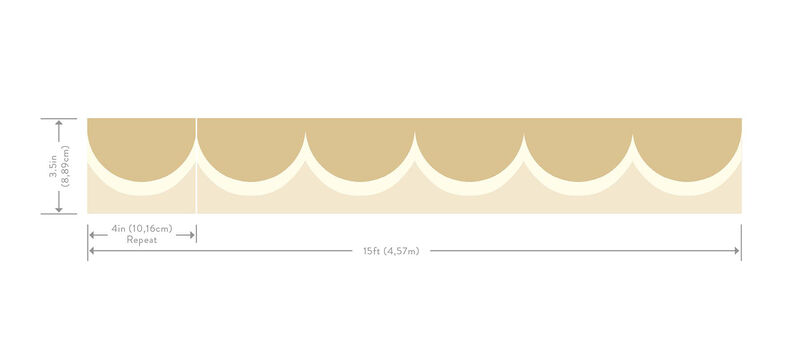 Linen Scallop Wallpaper Trim (Double Roll) image number 3